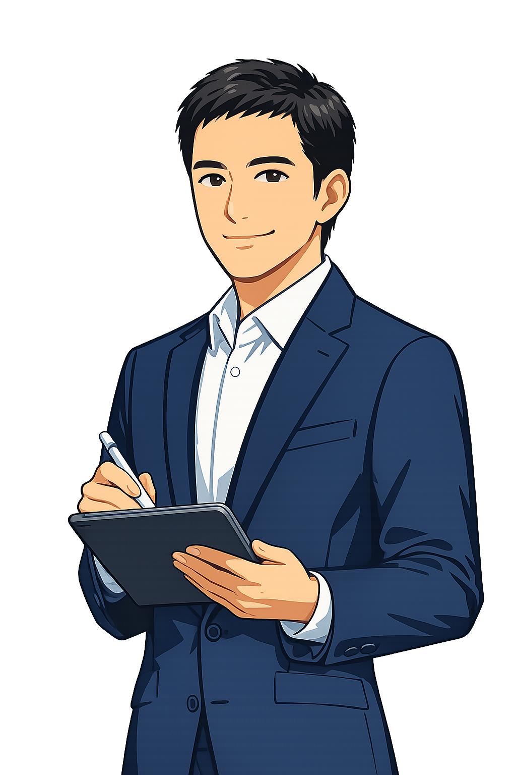 落ち着いた男性相談員のイラスト