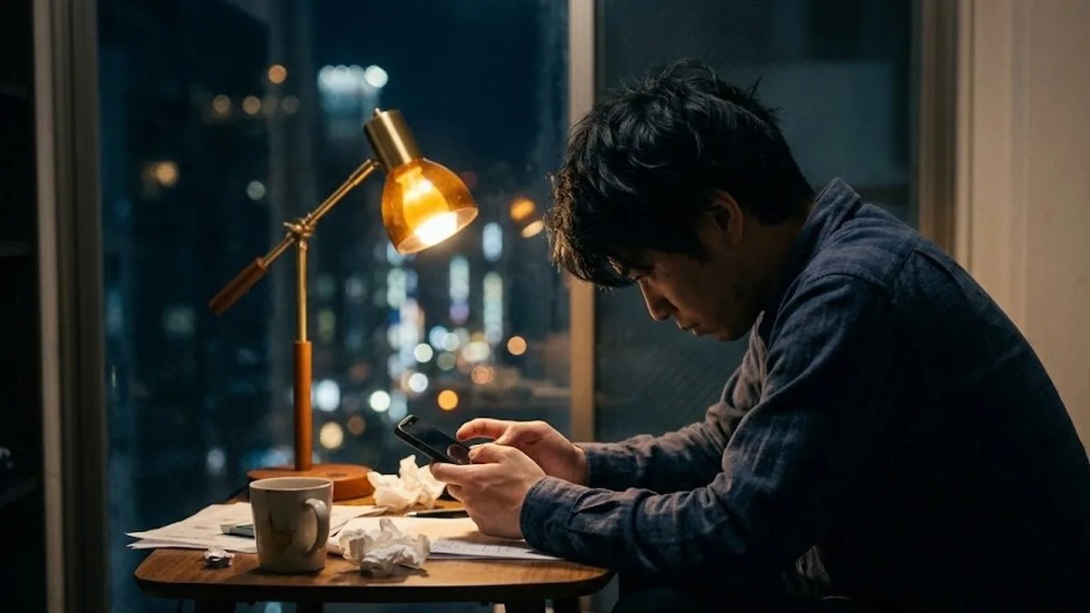 連絡が取れない相手の安否を心配する人のイメージ