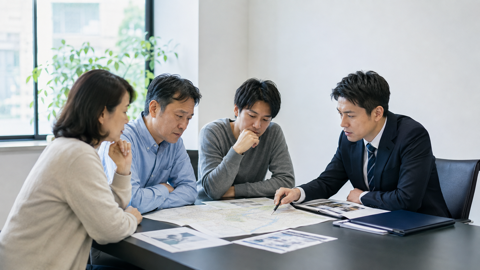 行方不明調査で新宿周辺の地図と写真や連絡履歴から足取りを整理する調査員
