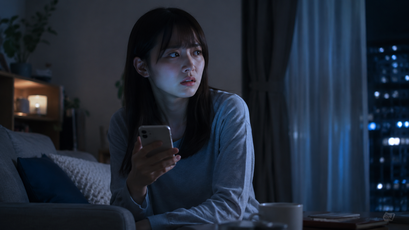 SNSの写真から勤務先がバレたネットストーカー被害に不安を感じる女性