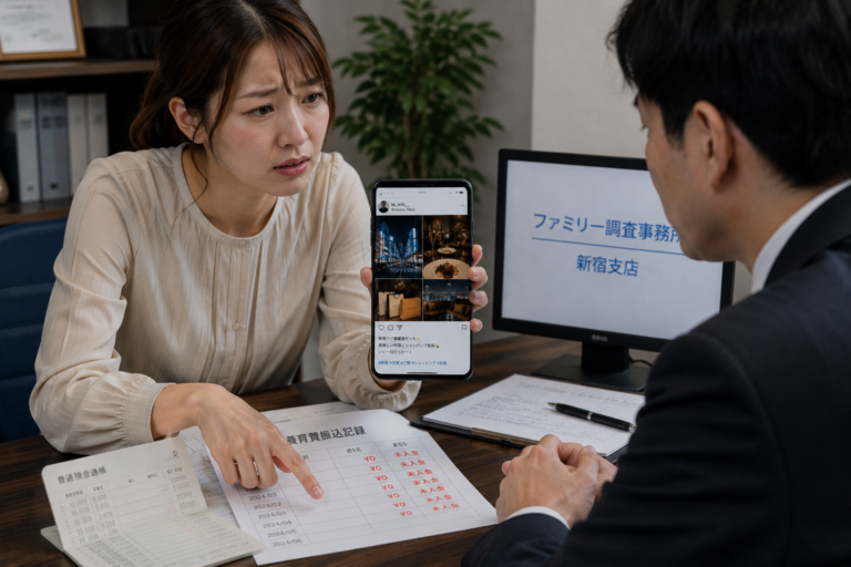 養育費を払わないのにSNSでは新宿で贅沢生活|元夫の生活実態を確認する調査