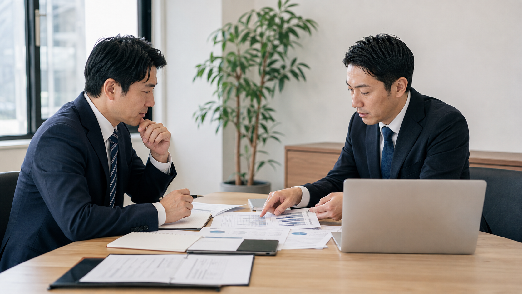 従業員不正を企業調査で確認する新宿の企業担当者と調査員