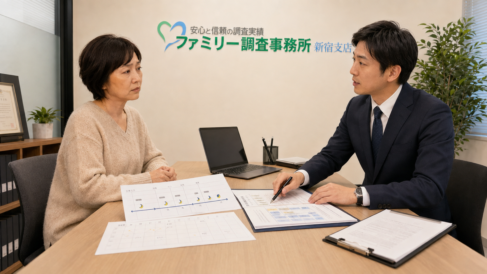 娘がキャバクラで働いているかもしれず新宿支店で仕事と生活状況を相談する母親