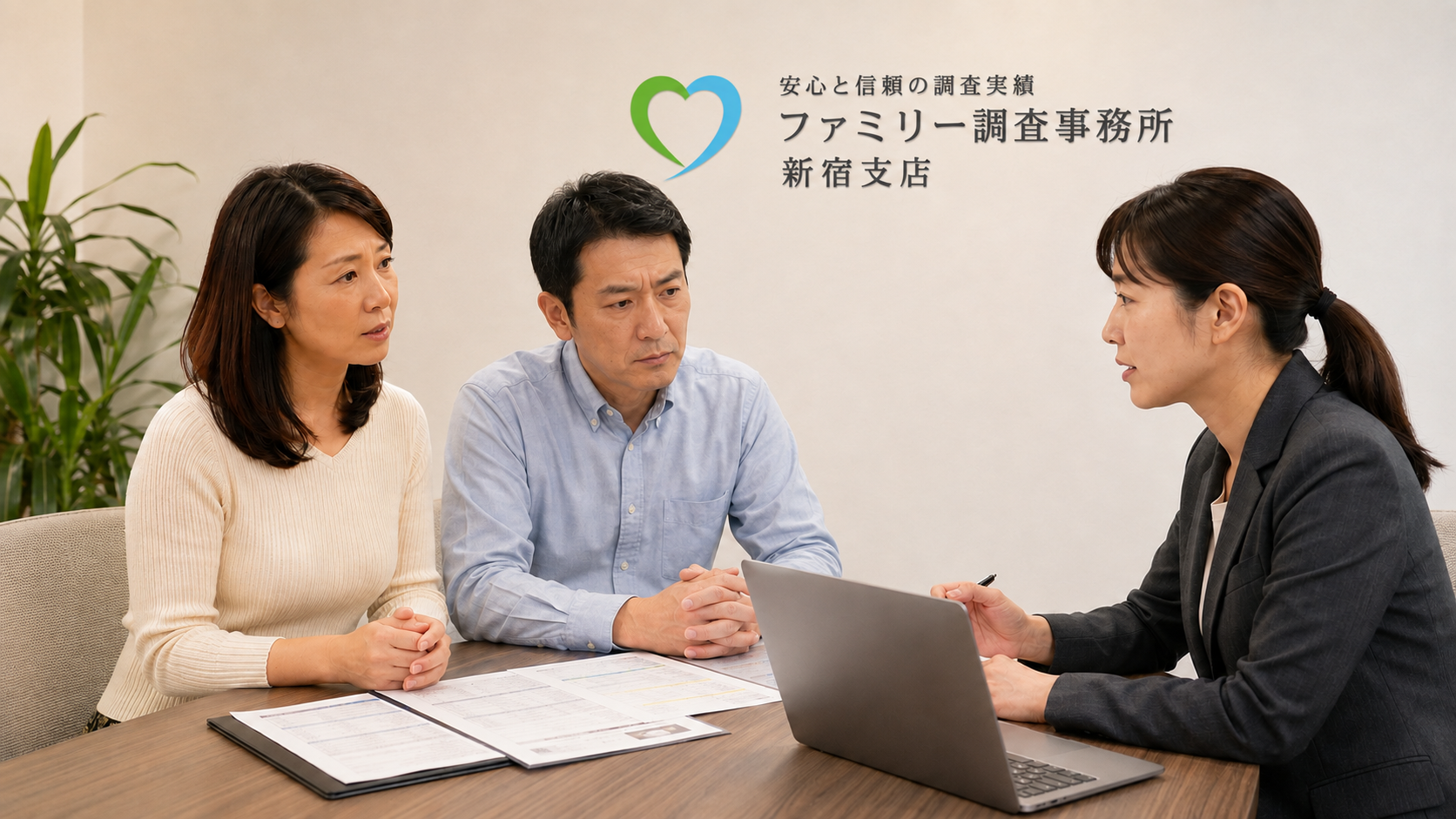 友達の家と言って何日も帰らない19歳の娘の滞在先や生活実態を新宿支店で相談する母親