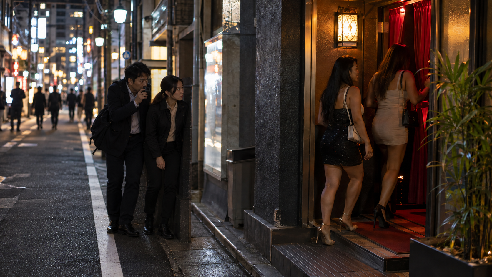 フィリピン人の彼女の日本での生活拠点について新宿支店へ相談する男性