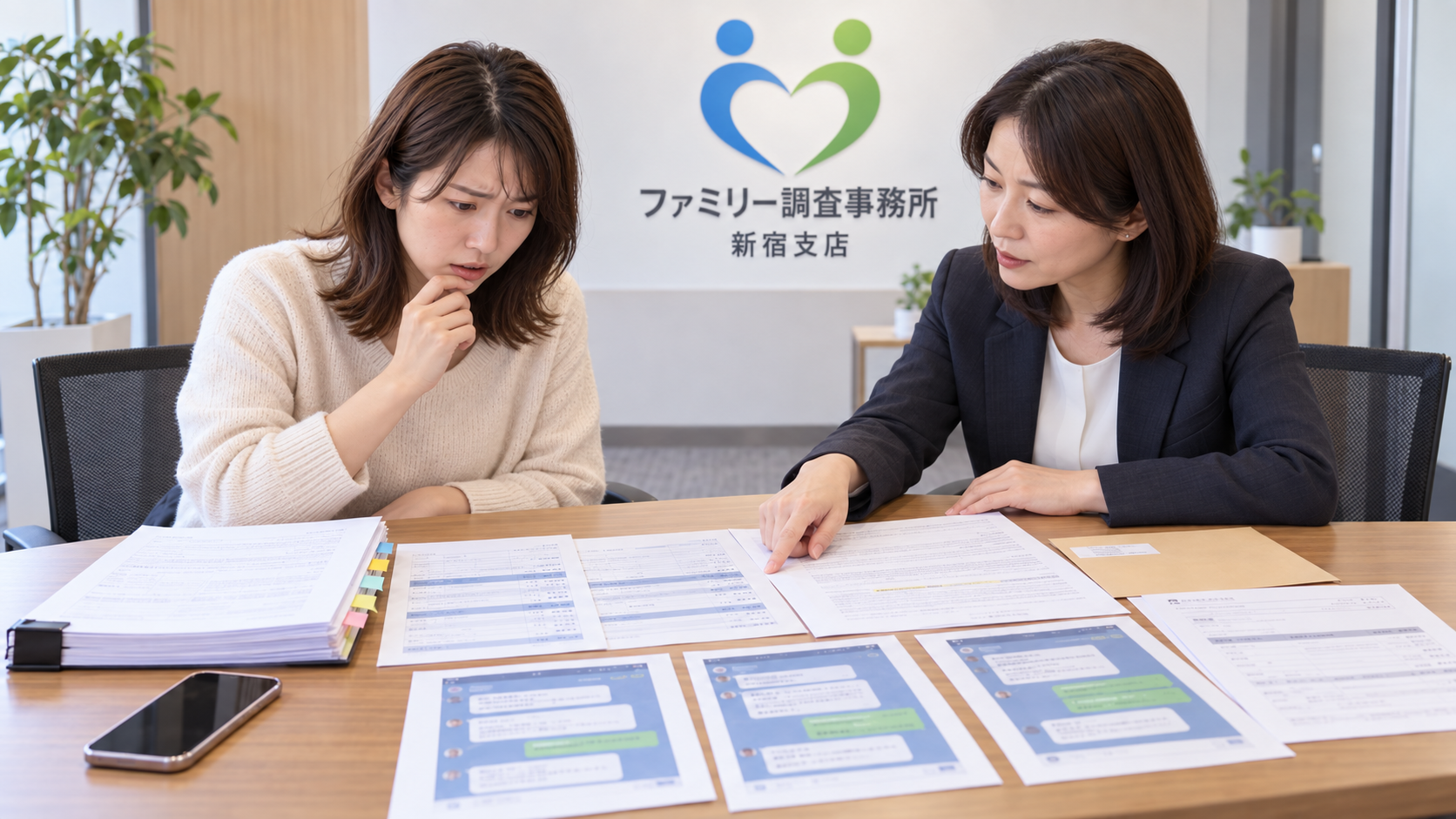 副業サポートの高額契約と追加請求についてLINEや契約書を新宿支店で確認する相談者