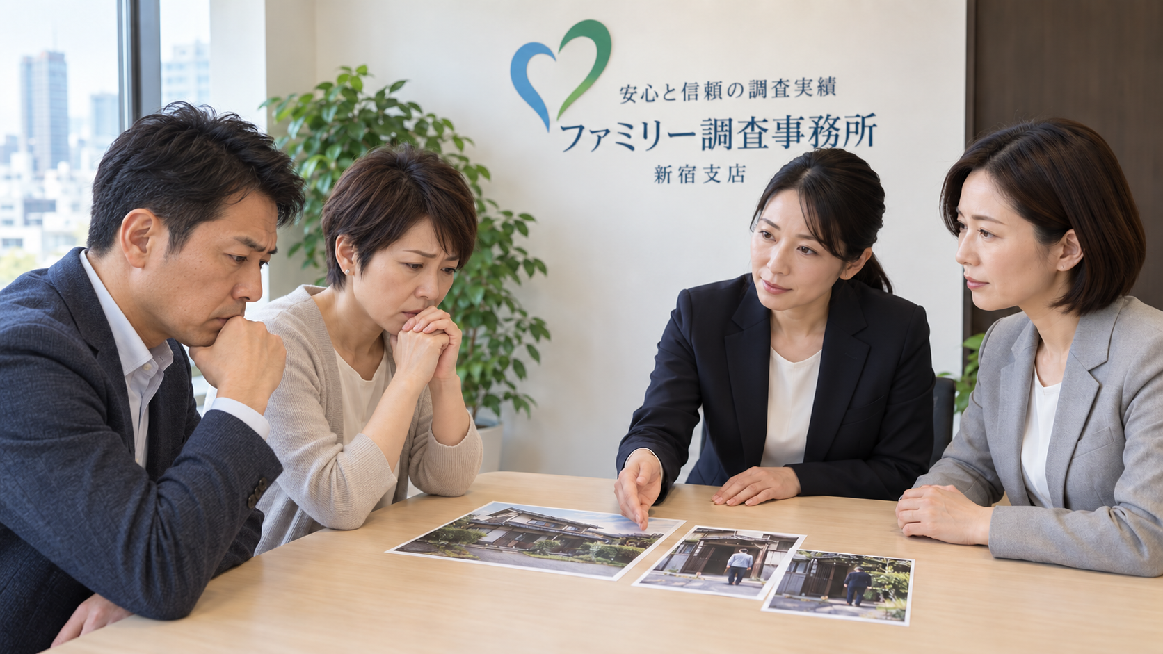 一人暮らしの父の家へ定期的に来る知らない訪問者との関係について新宿支店へ相談する家族