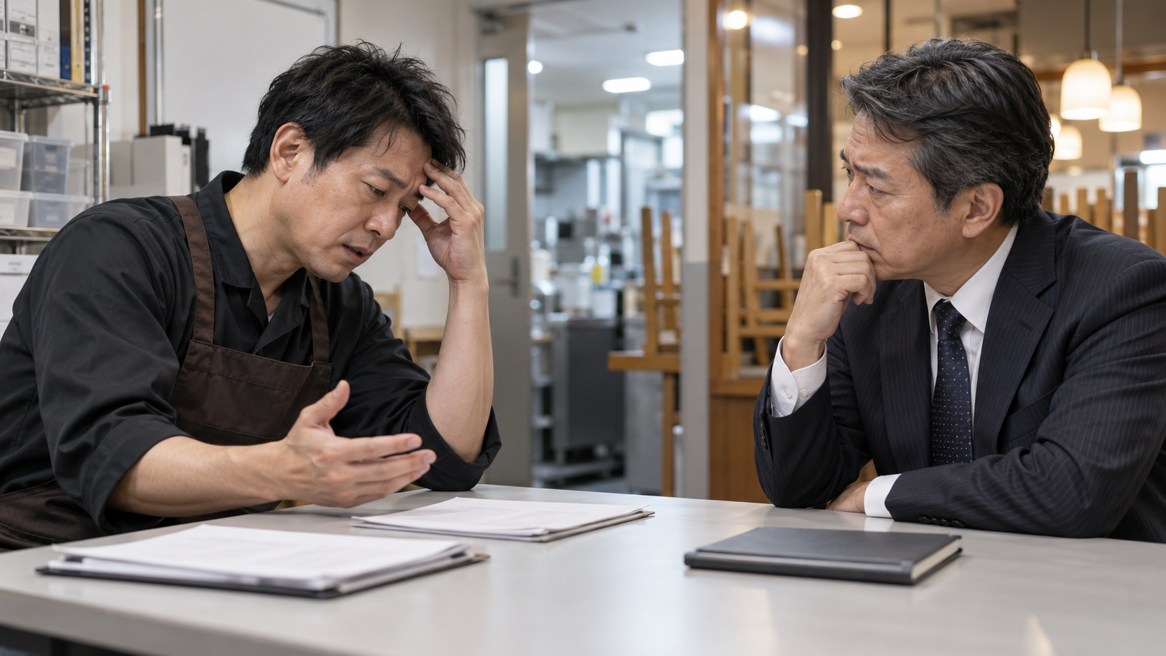 カスハラで従業員が退職を考えている状況について証拠と事実関係を確認する企業担当者