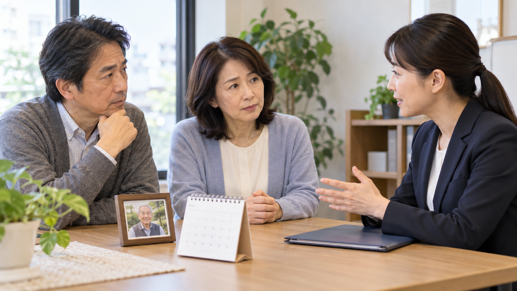 一人暮らしの高齢の父親を離れて暮らす家族が定期的に見守り生活状況を確認する