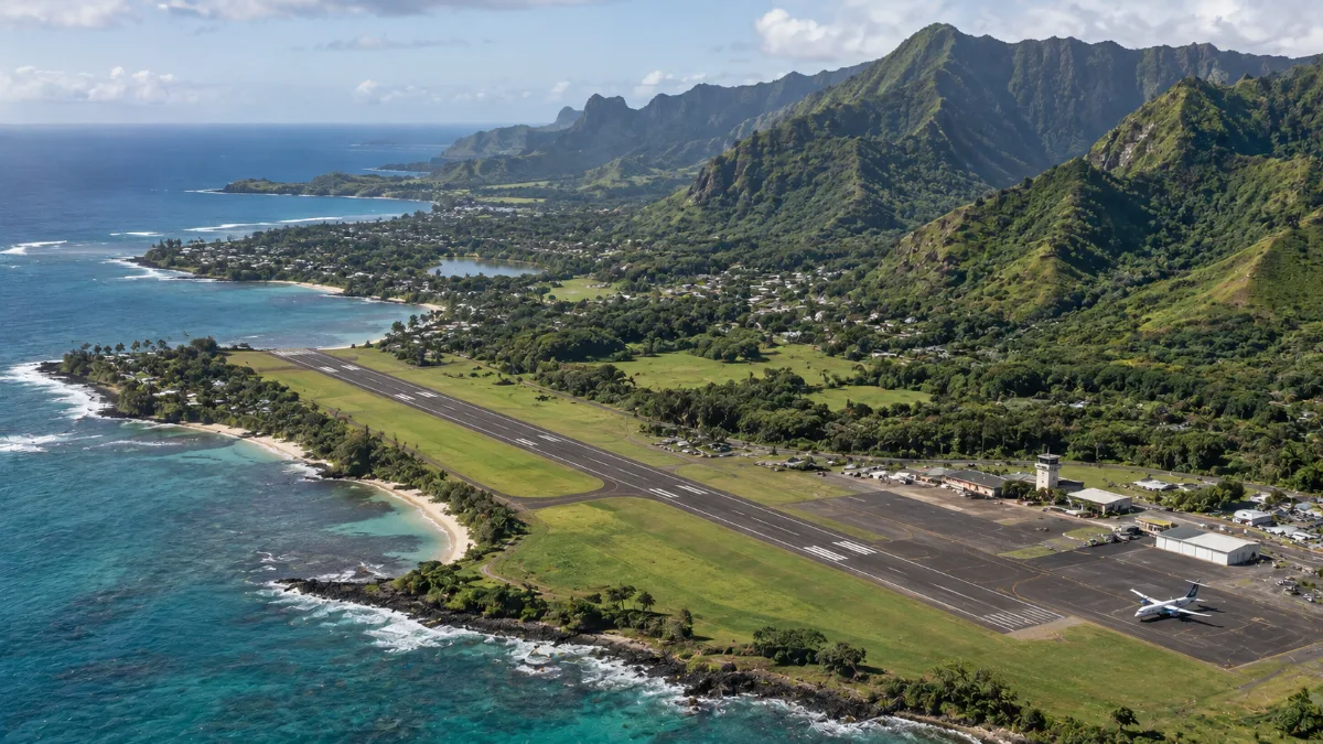 ハワイの島にある地方空港