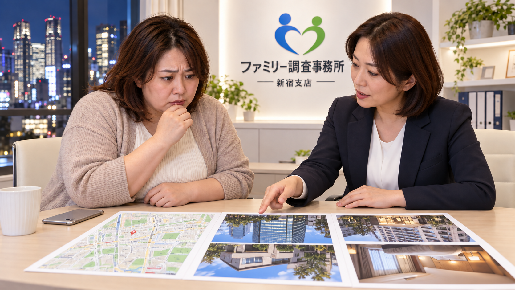 ロマンス詐欺を疑う恋人の住所勤務先滞在先を新宿支店で分けて確認する相談