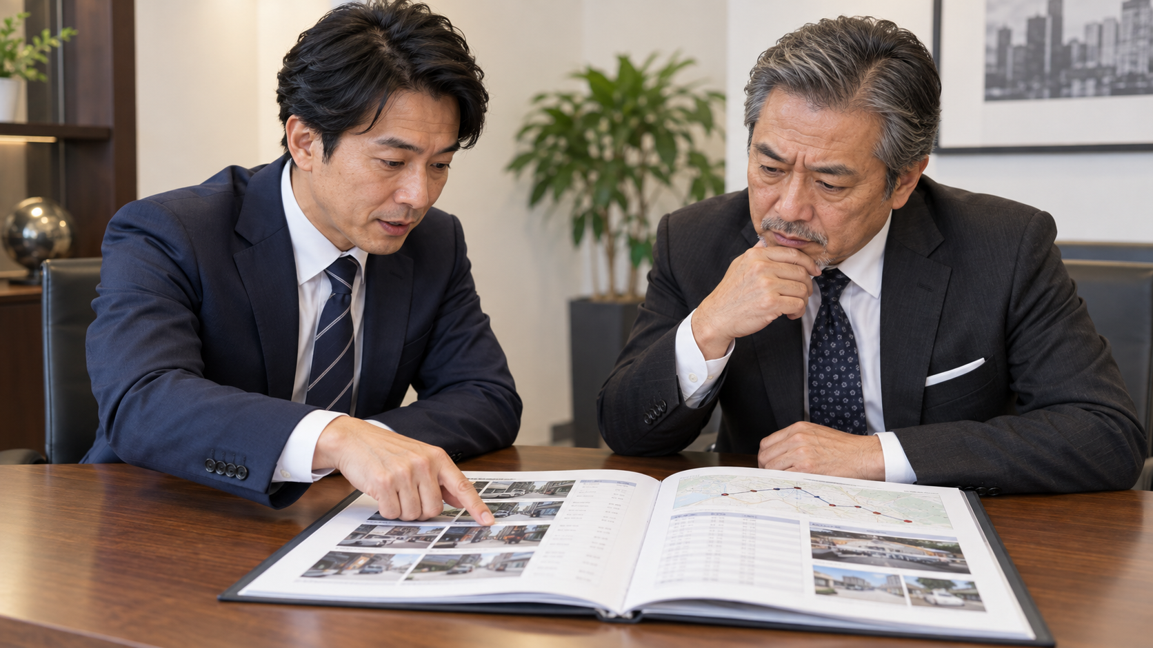 素行調査の報告書に記載された写真・時刻・移動記録を調査員と確認する依頼者