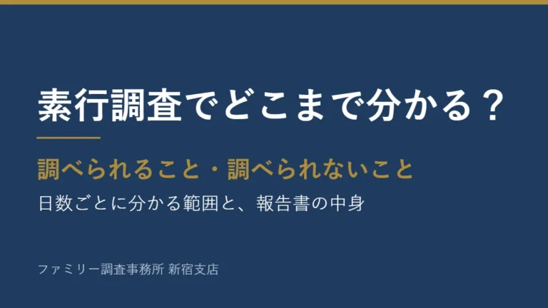 素行調査でどこまで分かるか。調べられること・調べられないこと