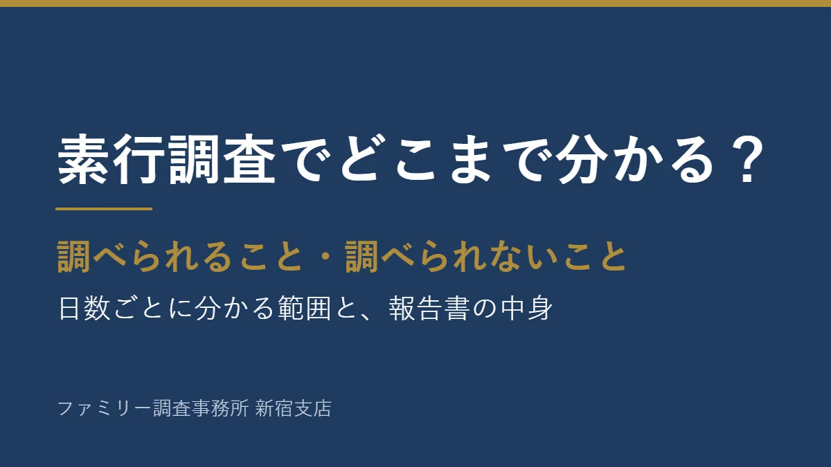 素行調査でどこまで分かるか。調べられること・調べられないこと